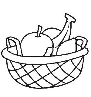 dibujo de una cesta de fruta para colorear dibujos de frutas para colorear y pintar