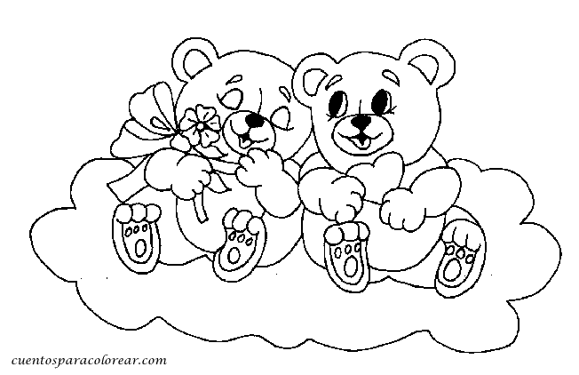 Bajar Gratis Dibujos De Amor Osos Y Corazones Para Colorear Pintar