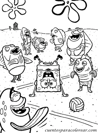 dibujo de bob esponja en la playa para colorear dibujos de bob esponja para colorear y pintar para niños imprimir dibujos infantiles